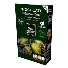 Chocolate em Gotas 70% cacau com Açúcar de Coco Ouro Moreno - 200g